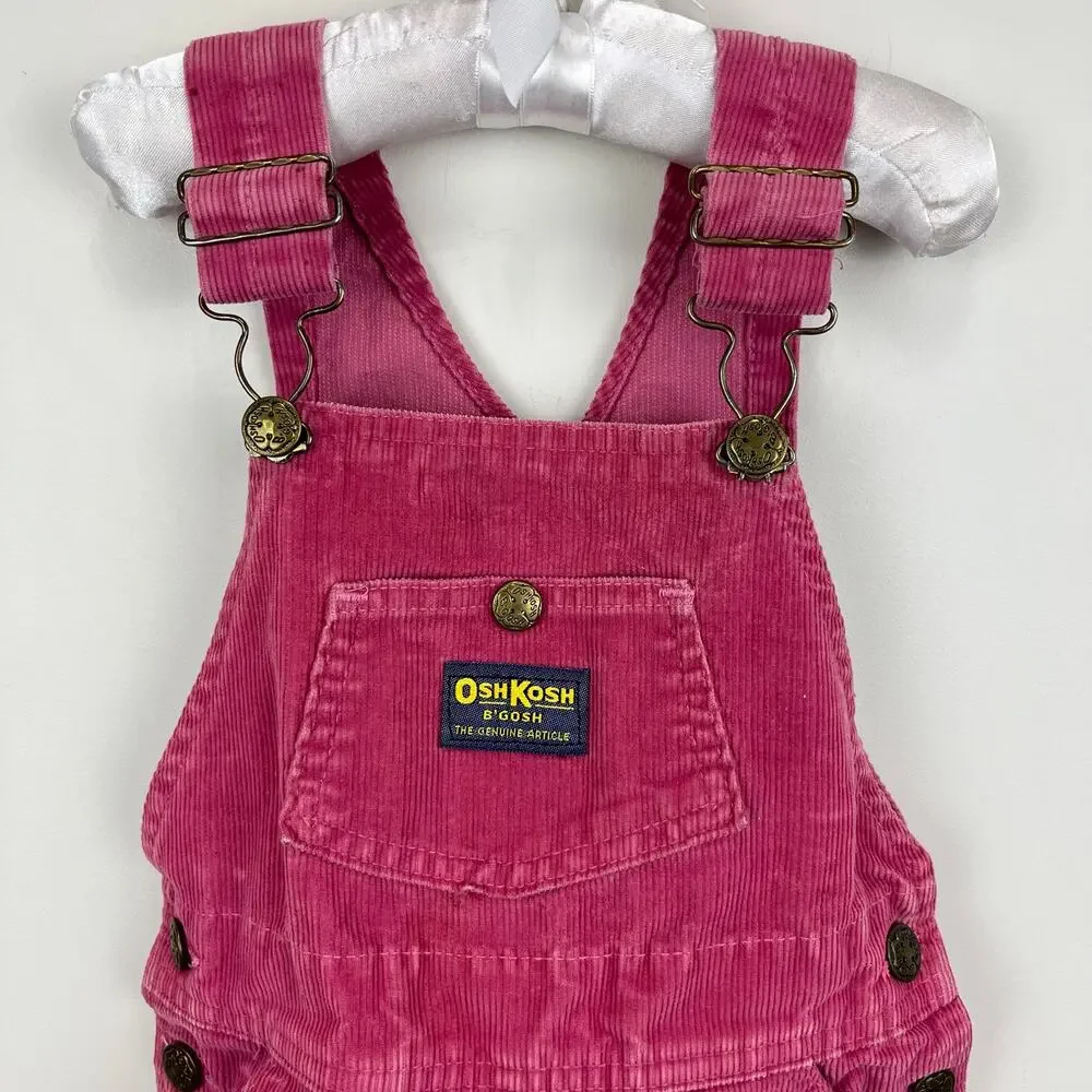 Vintage OshKosh B'gosh Red Corduroy Jumper Dress USA